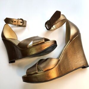 BCBGirls Metallic Gold Espadrille Shoe 7.5